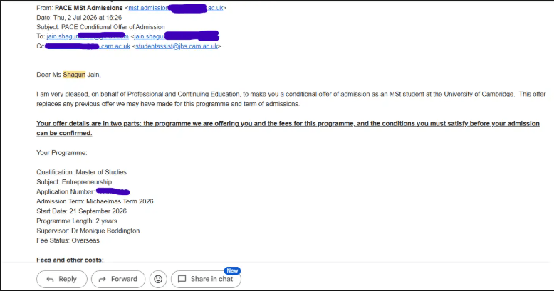 Shagun offer letter